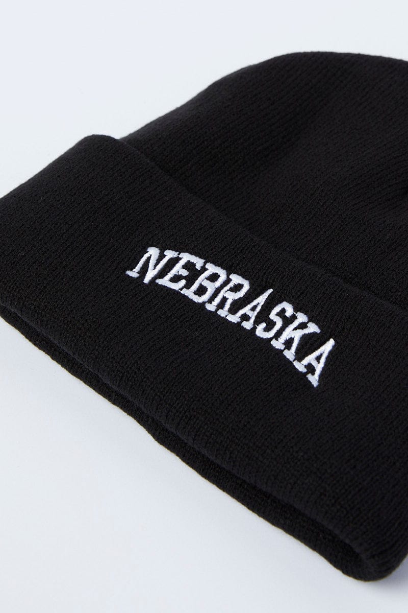 Black Nebraska Beanie for Ally Fashion