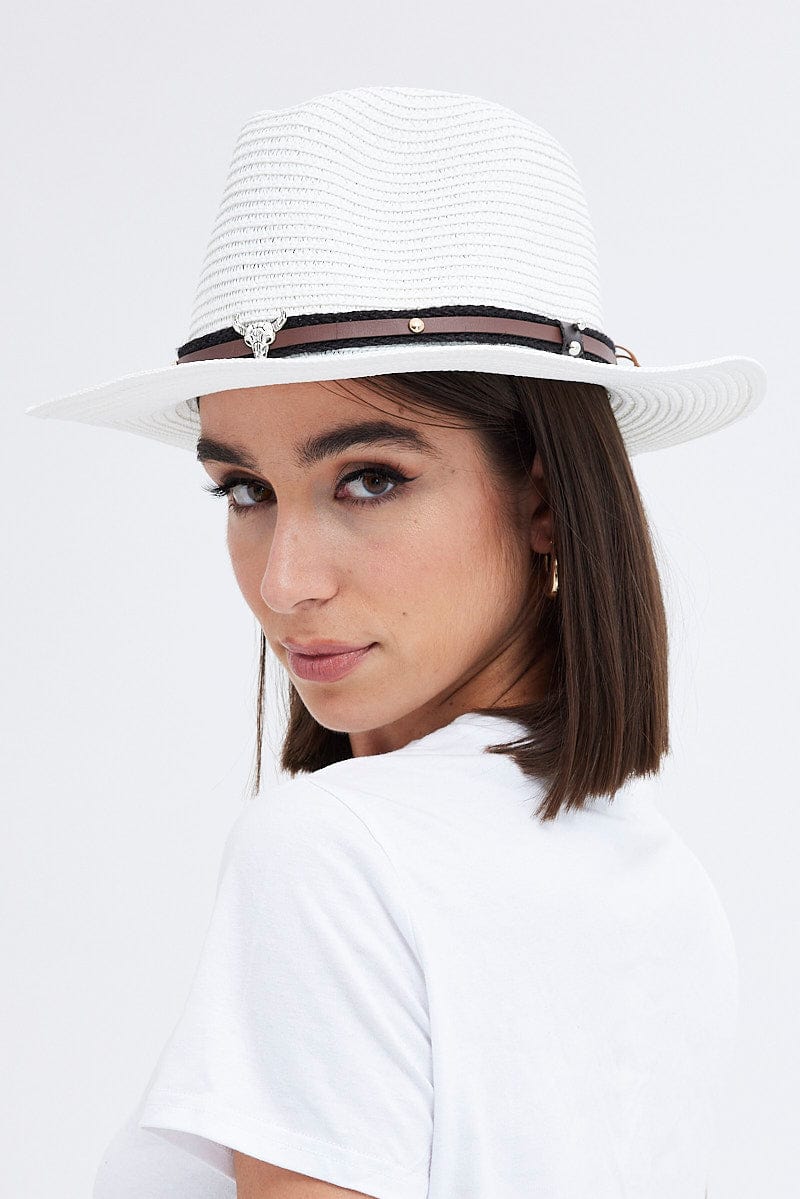 White Straw Hat for Ally Fashion