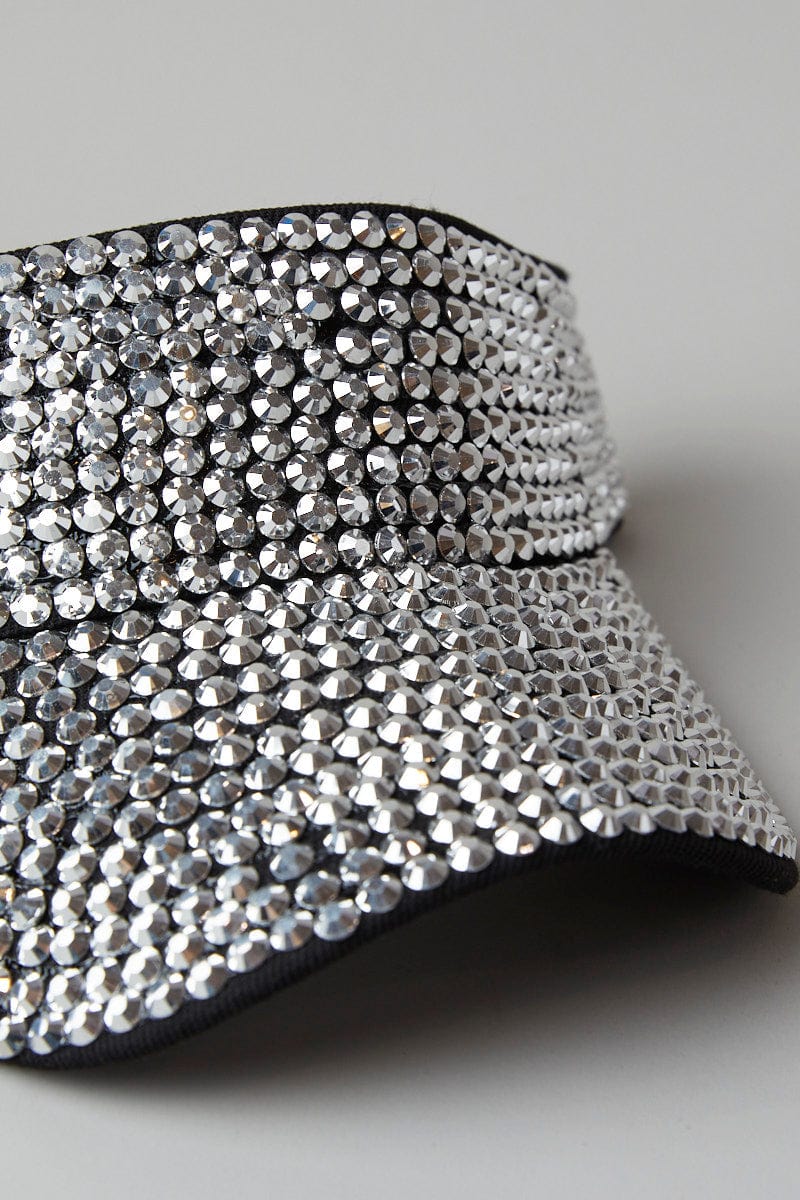 Black Rhinestones Decor Visor for Ally Fashion