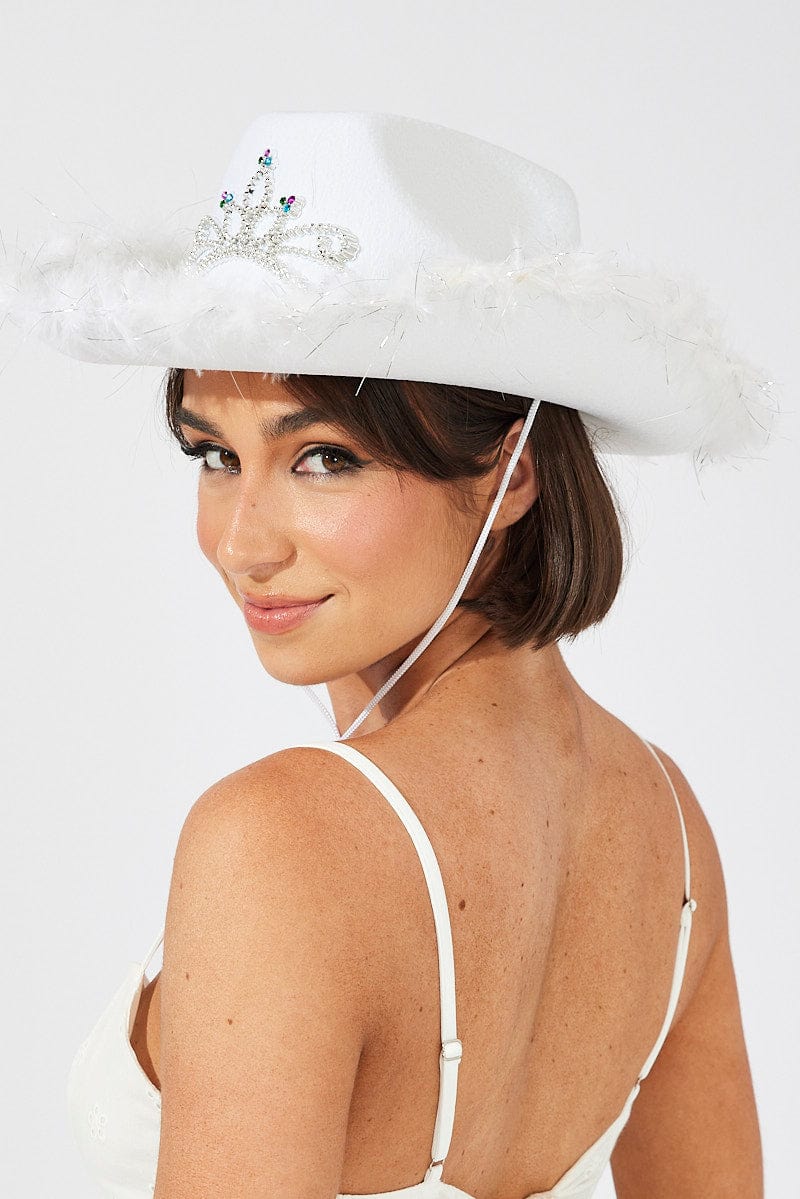 White Festival Cowboy Hat for Ally Fashion