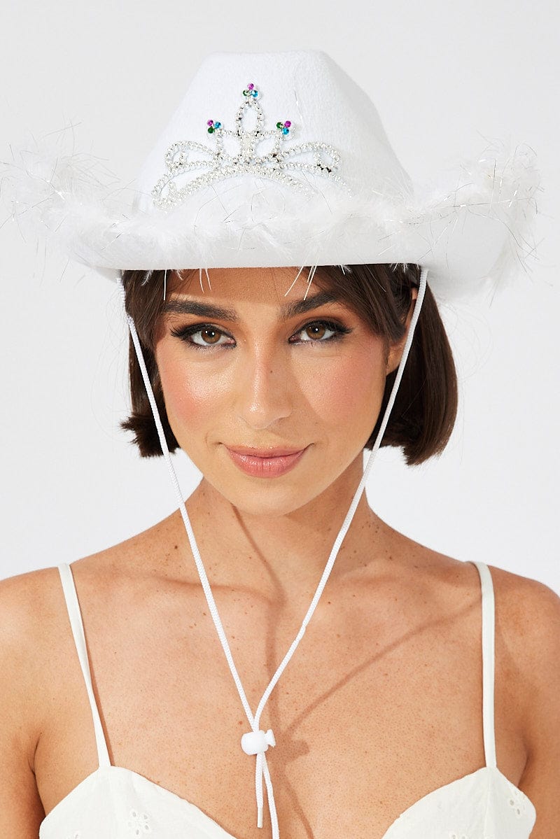 White Festival Cowboy Hat for Ally Fashion