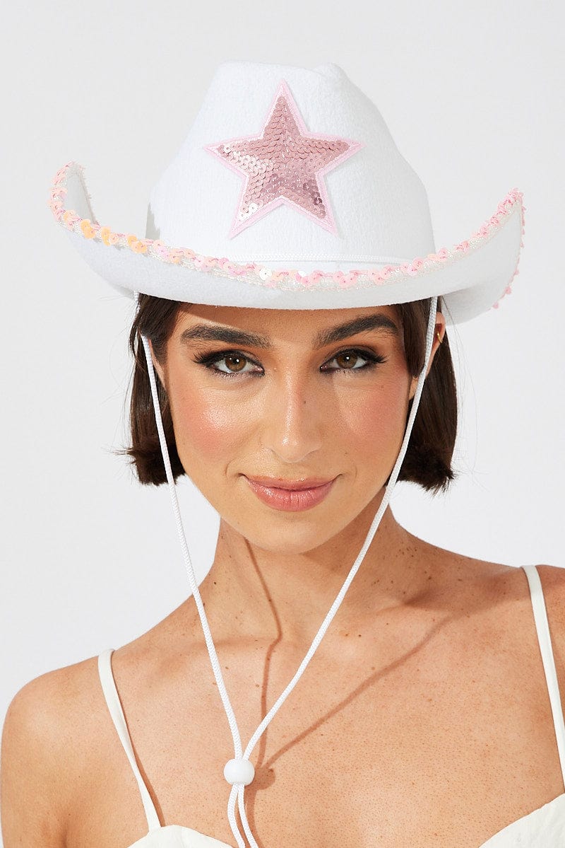 White Festival Cowboy Hat for Ally Fashion