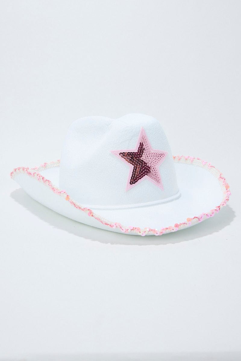 White Festival Cowboy Hat for Ally Fashion