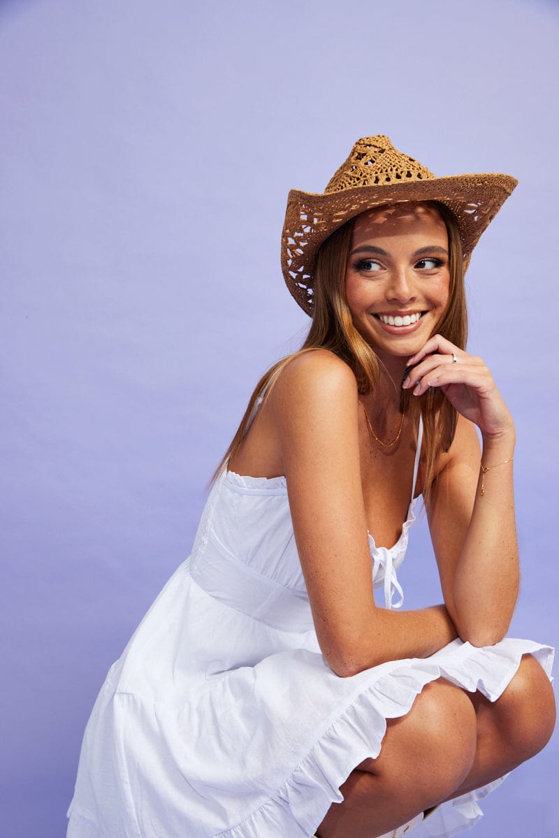 Beige Straw Cowboy Hat for Ally Fashion