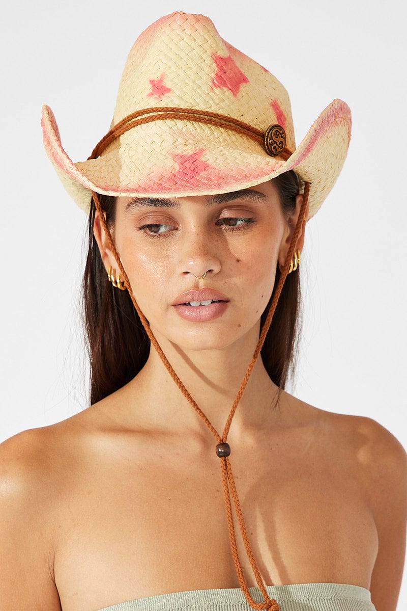 Pink Straw Cowboy Hat for Ally Fashion