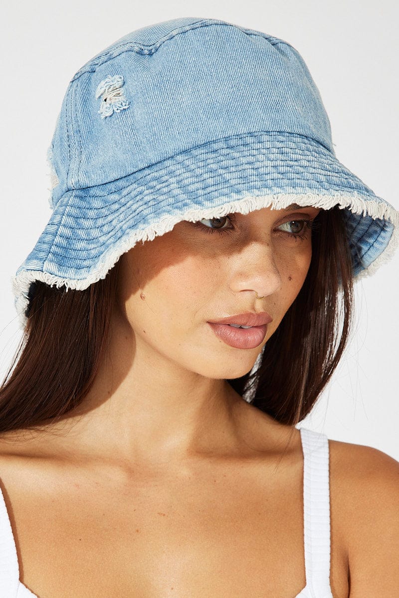 Blue Bucket Hat for Ally Fashion