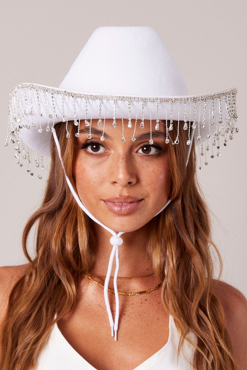 White Festival Cowboy Hat for Ally Fashion