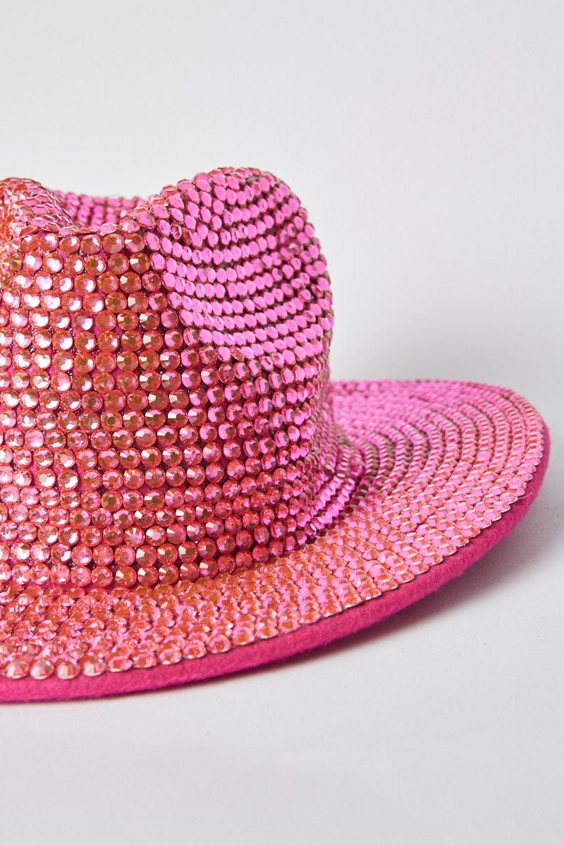 Pink Fedora Hat Festival Ally Fashion - Main Image