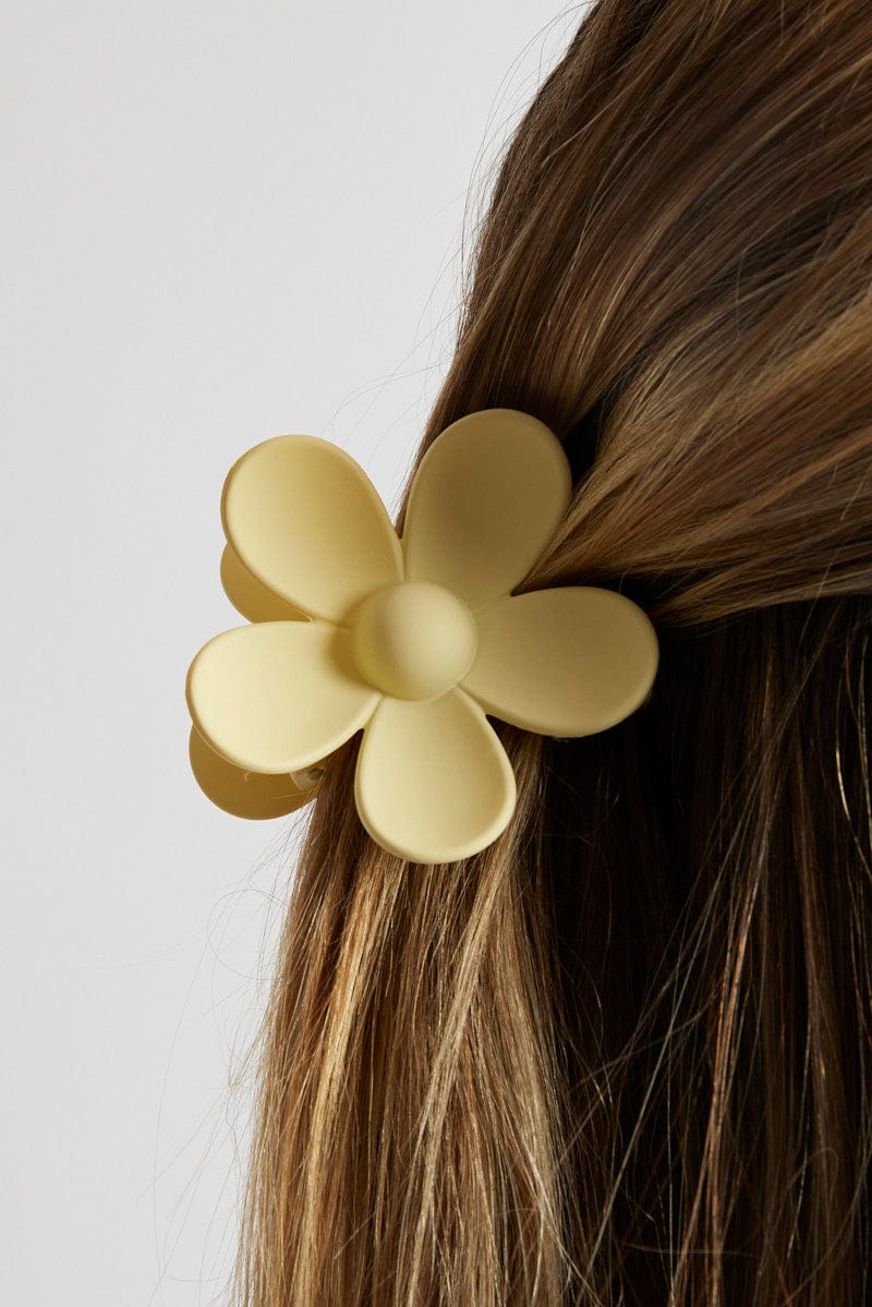 Yellow Flower Design Hair Claw Clip for Ally Fashion