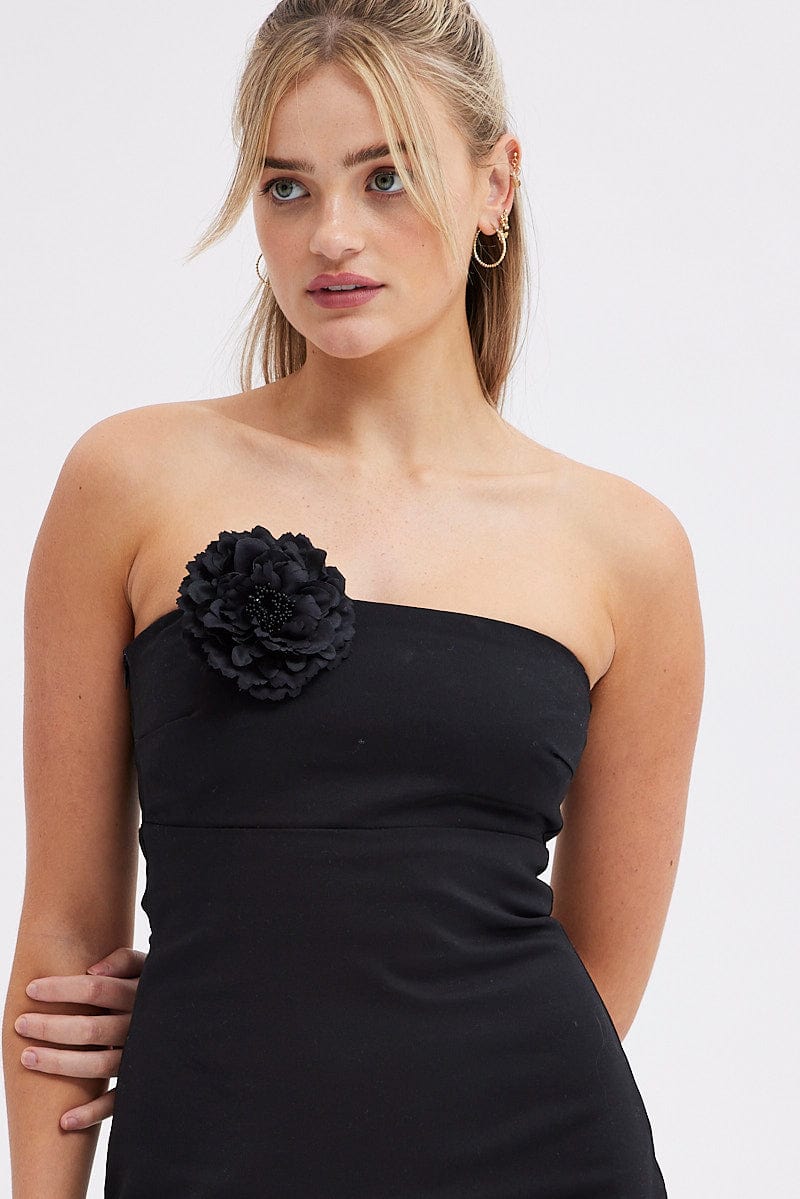 Black Flower Corsage Rosette Pin On Brooch for Ally Fashion