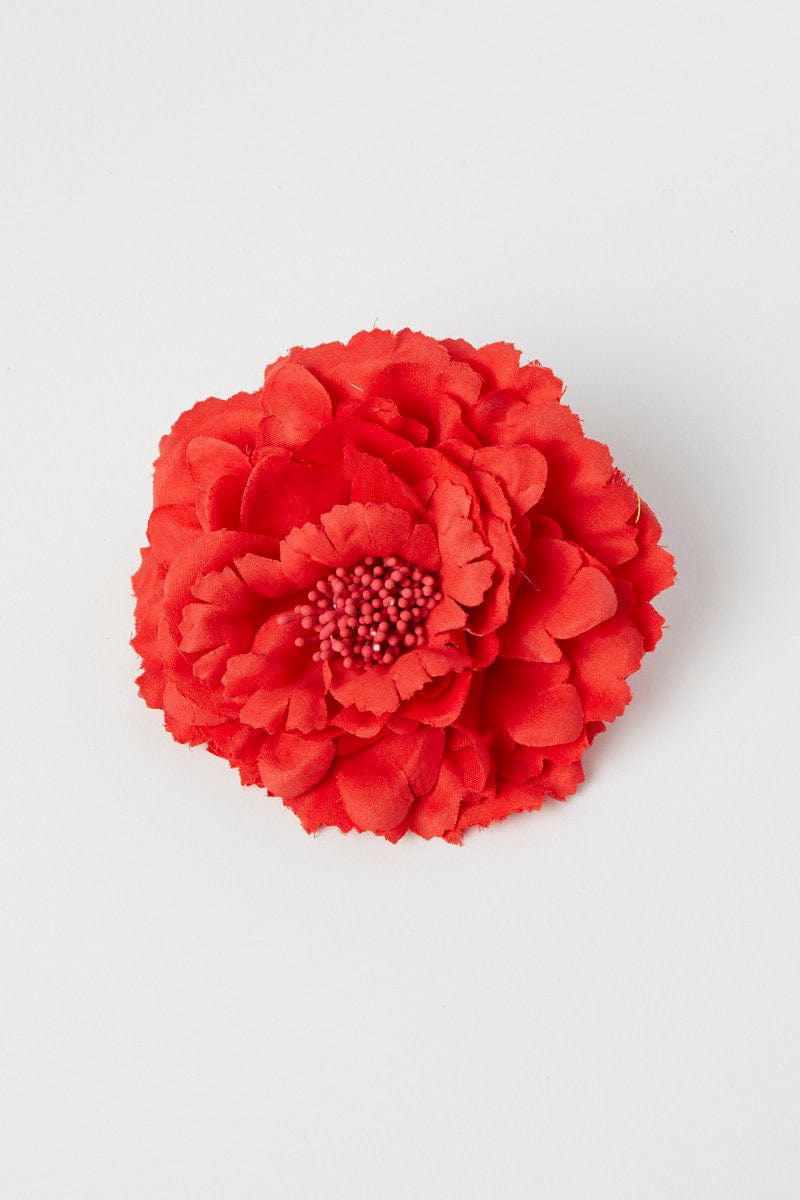 Red Flower Corsage Rosette Pin On Brooch for Ally Fashion