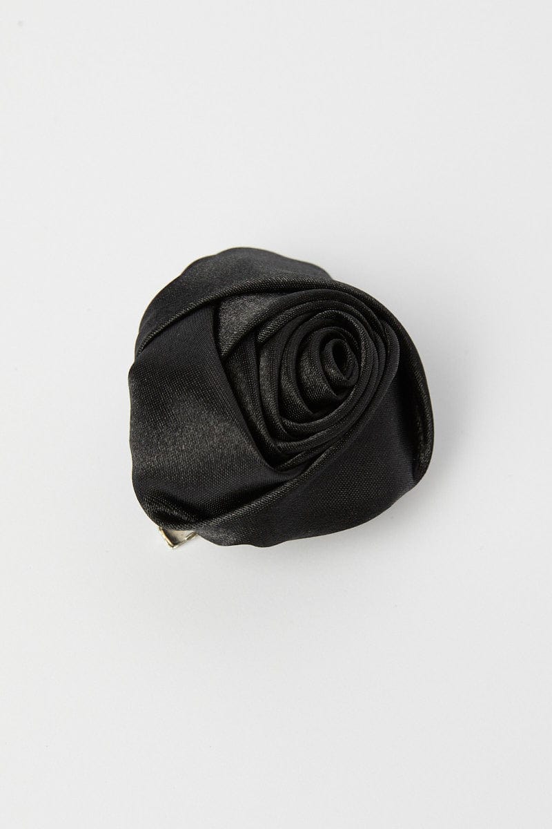 Black Flower Corsage Rosette Pin On Brooch for Ally Fashion