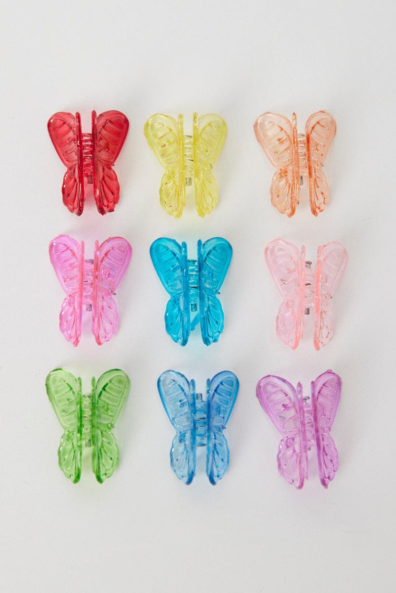 Multi 9 Pack Butterfly Mini Claw Clips for Ally Fashion