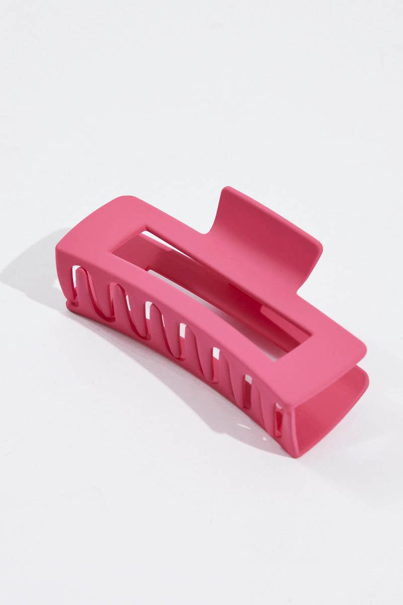 Pink Large Rectangle Claw Clip for Ally Fashion