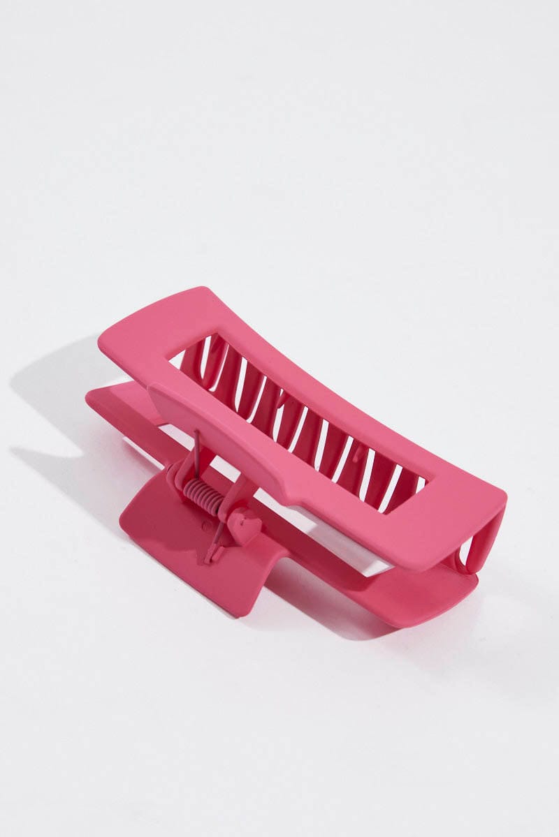 Pink Large Rectangle Claw Clip for Ally Fashion