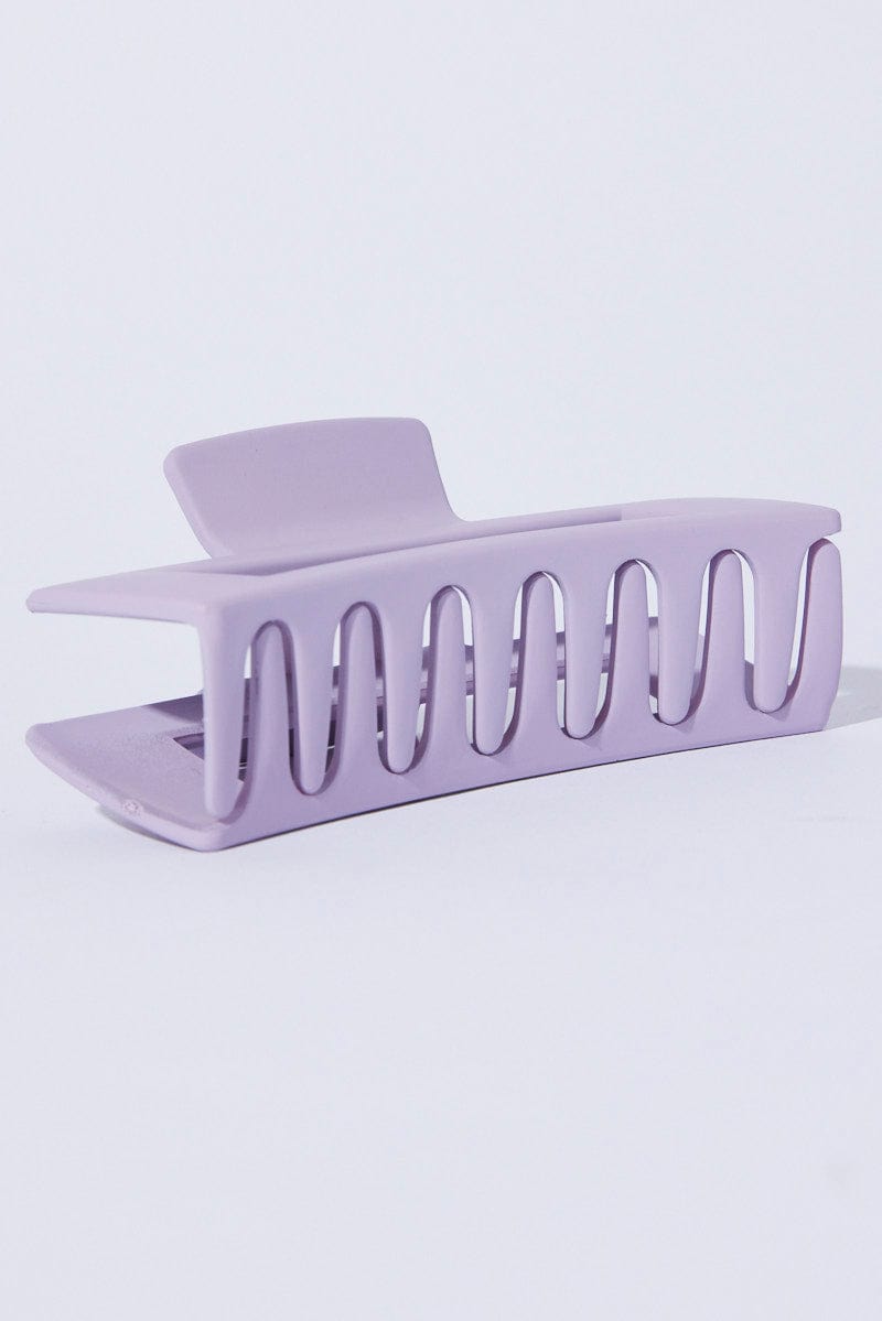 Purple Large Rectangle Claw Clip for Ally Fashion