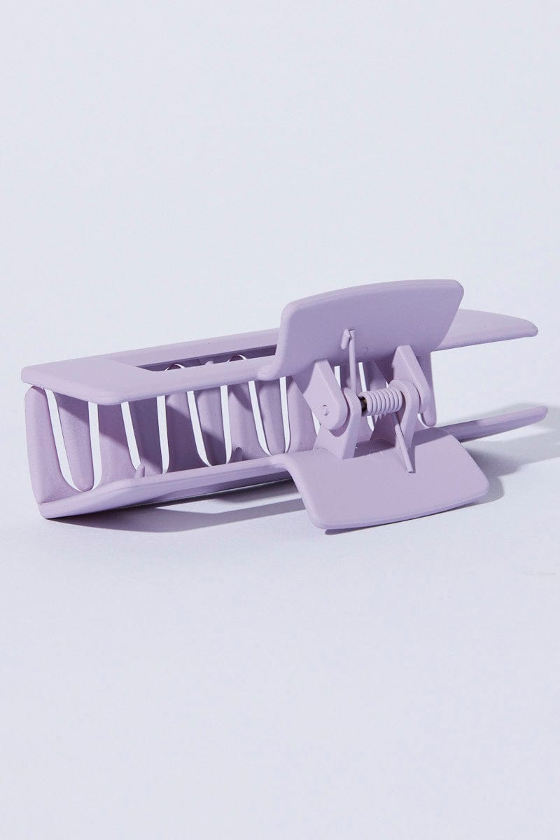 Purple Large Rectangle Claw Clip for Ally Fashion