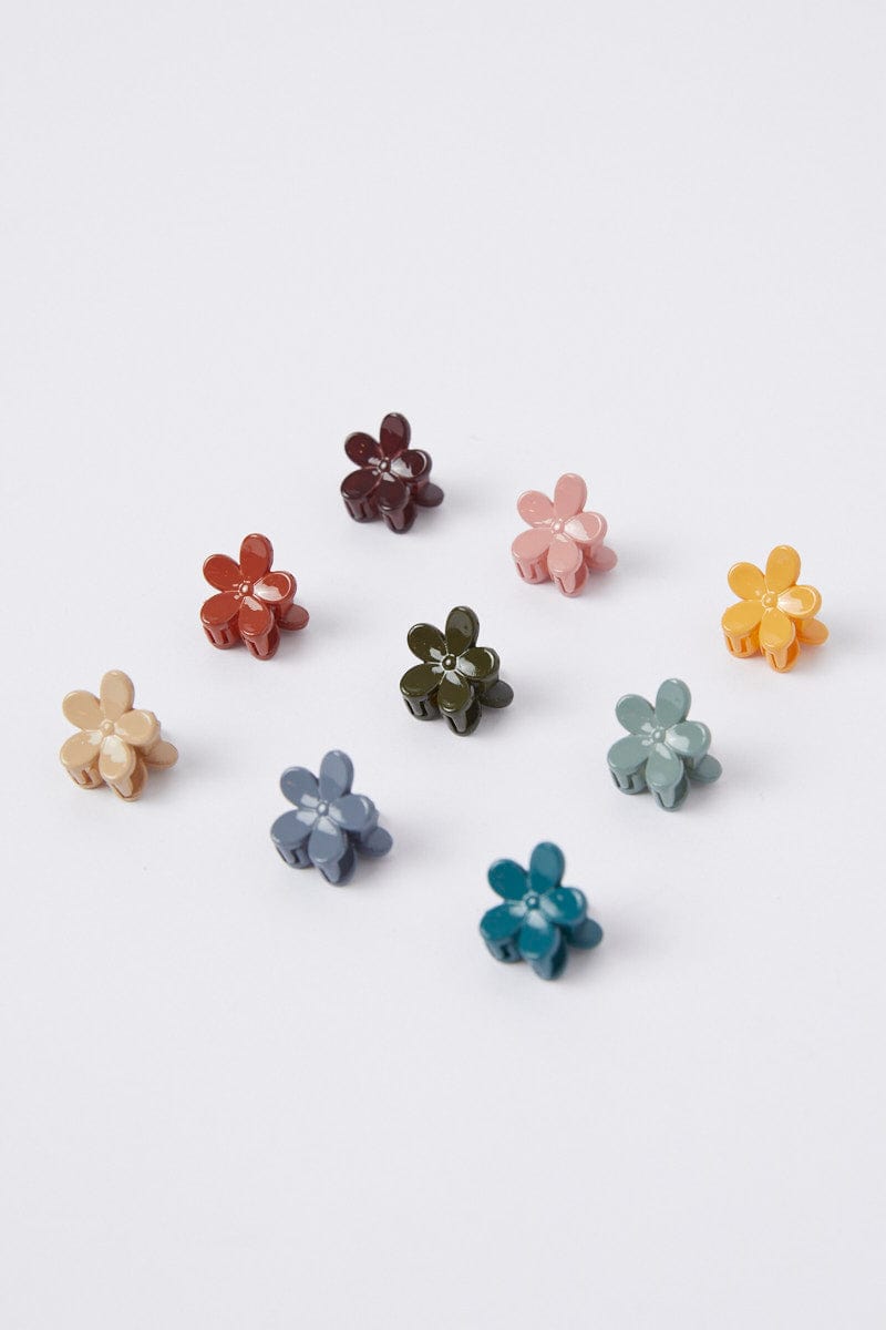 Multi 9 Pack Mini Flower Claw Clips for Ally Fashion