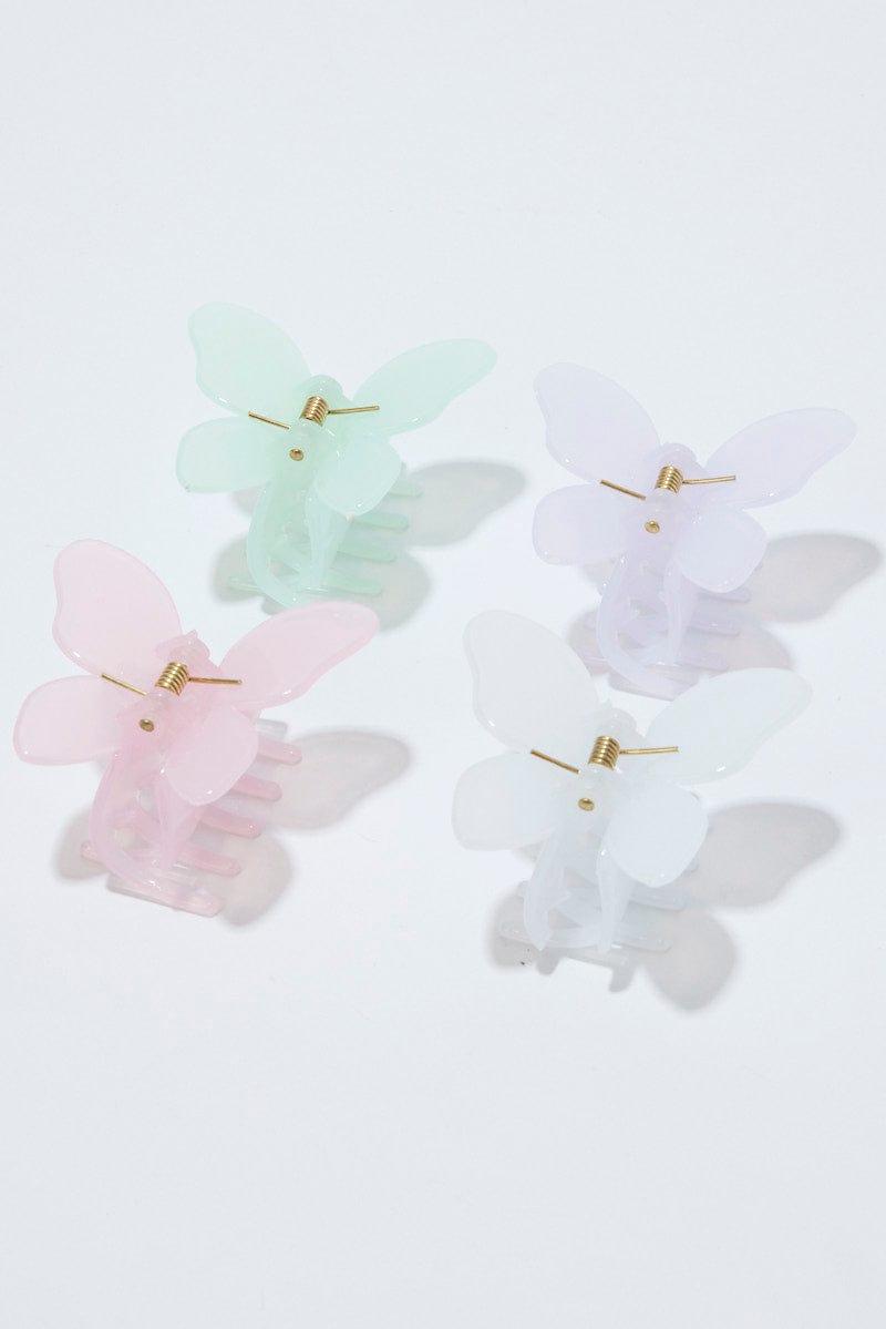 Multi 4 Pack Butterfly Claw Clips for Ally Fashion