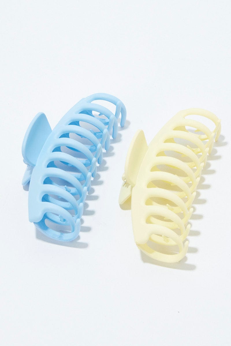 Multi 2 Pack Classic Hair Claw Clips for Ally Fashion