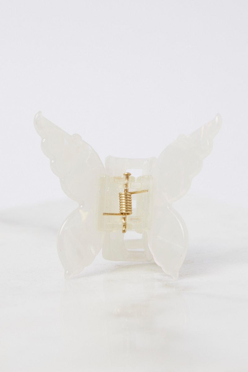 White Butterfly Claw Clip for Ally Fashion