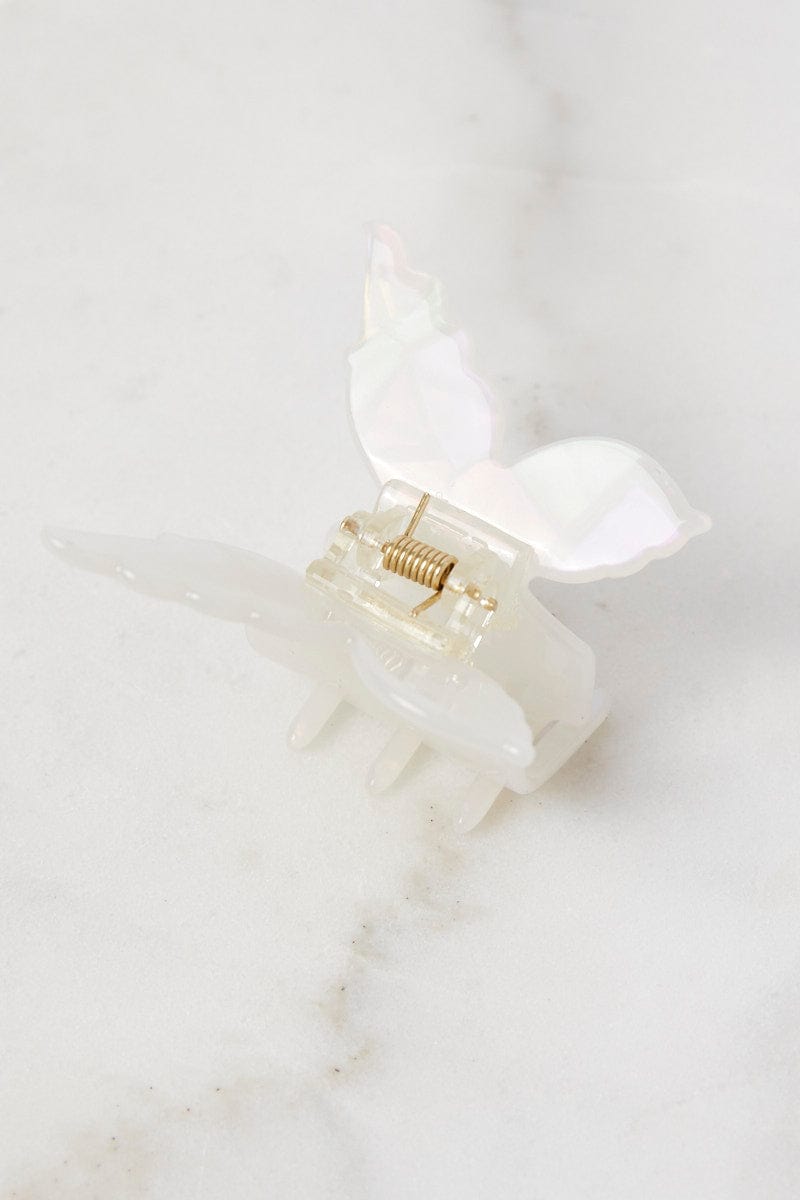 White Butterfly Claw Clip for Ally Fashion