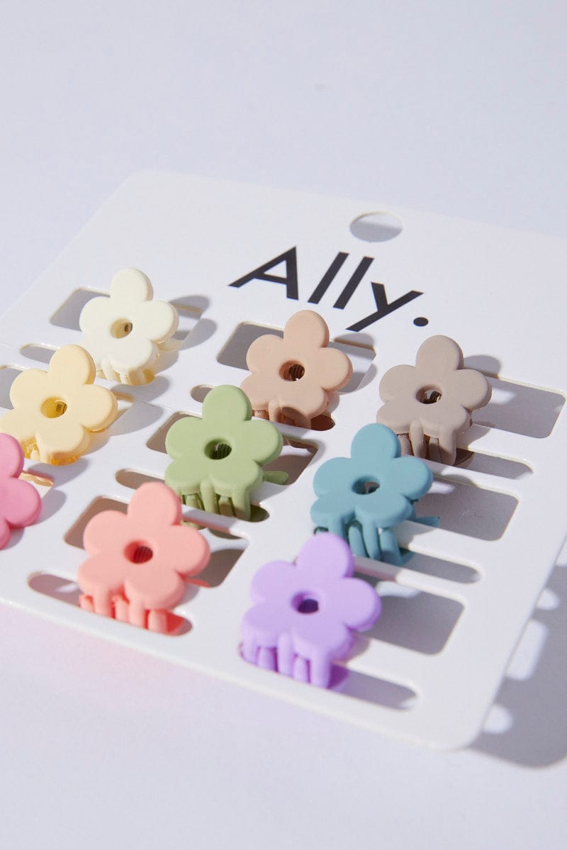 Multi 9 Pack Multi Flower Claw Clips for Ally Fashion