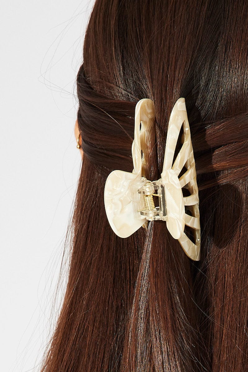 Beige Claw Clip for Ally Fashion