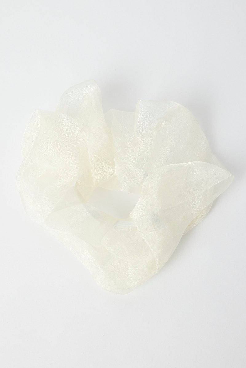 White Organza Scrunchie for Ally Fashion