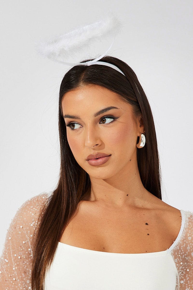 White Halloween Angel Hair Hoop for Ally Fashion