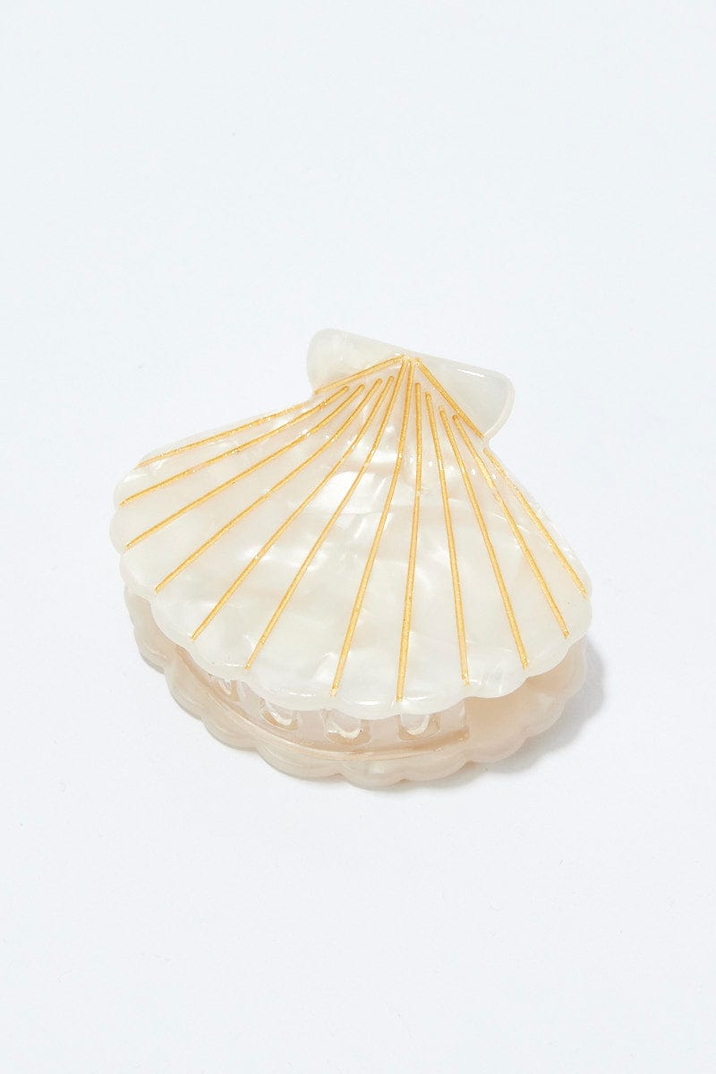 White Shell Hair Claw Clips for Ally Fashion