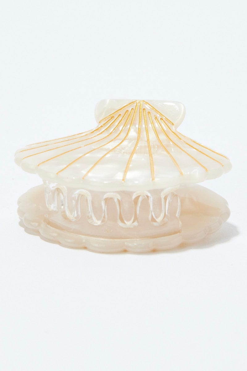 White Shell Hair Claw Clips for Ally Fashion