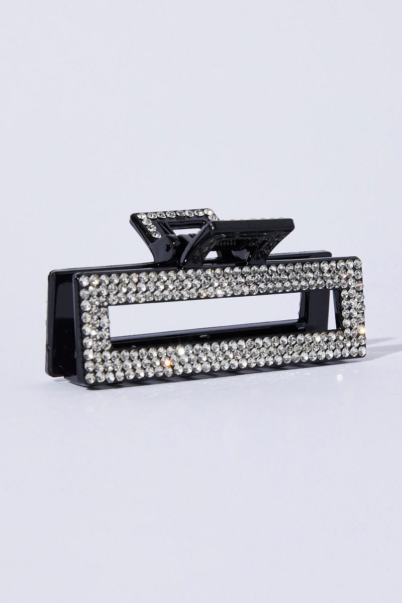 Black Rectangle Hair Claw Clip for Ally Fashion