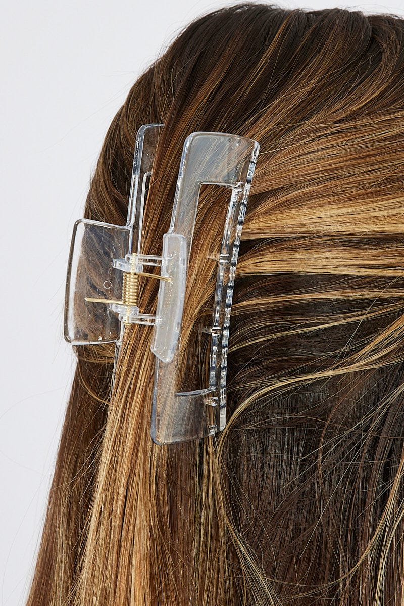 Metallic Rectangle Claw Clip for Ally Fashion