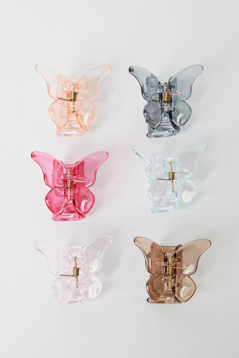 Multi 6 Pack Butterfly Claw Clips for Ally Fashion