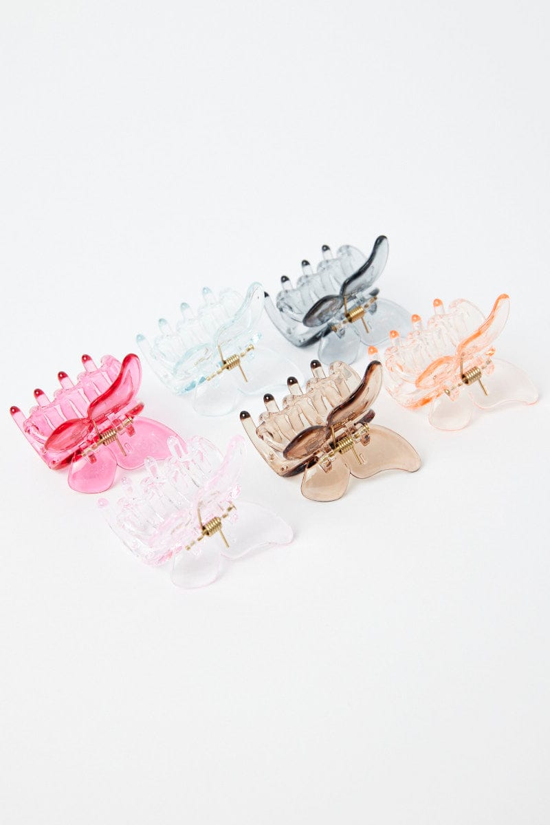 Multi 6 Pack Butterfly Claw Clips for Ally Fashion