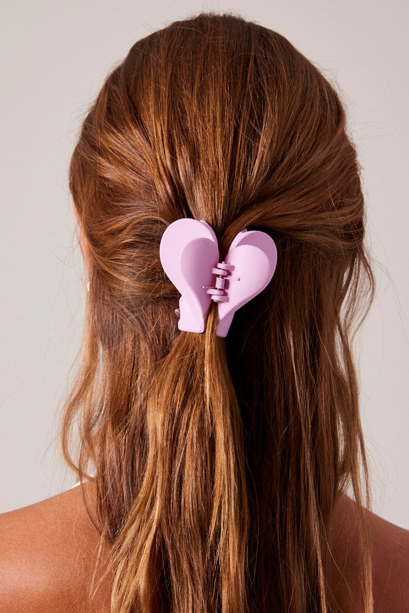 Pink Heart Claw Clip for Ally Fashion