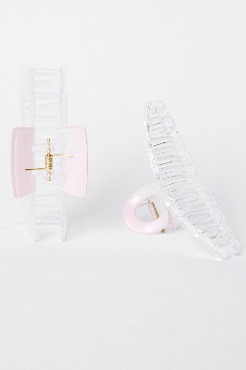 Pink 2 Pack Claw Clips for Ally Fashion