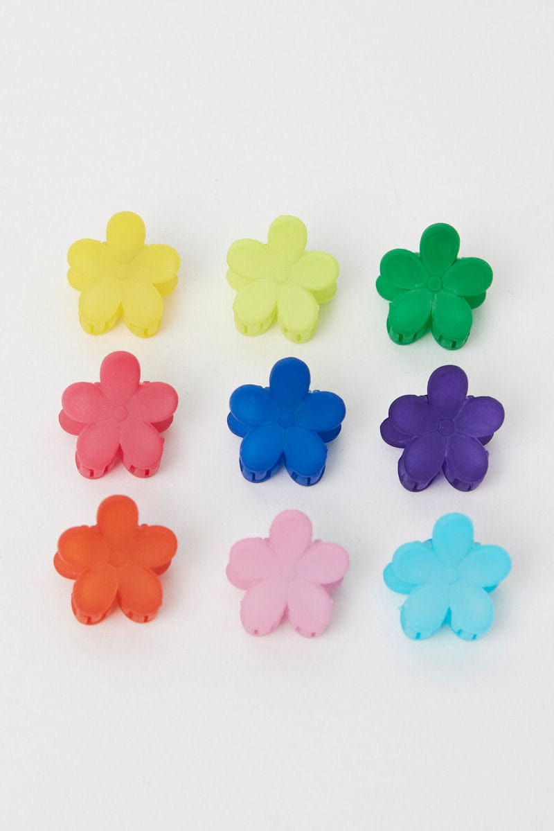 Multi 9 Pack Flower Claw Clips for Ally Fashion