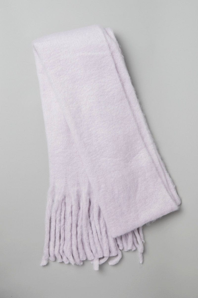 Purple Chunky Fluffy Tassel Scarf for Ally Fashion