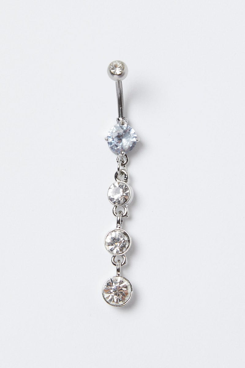 Silver Rhinestones Belly Ring for Ally Fashion