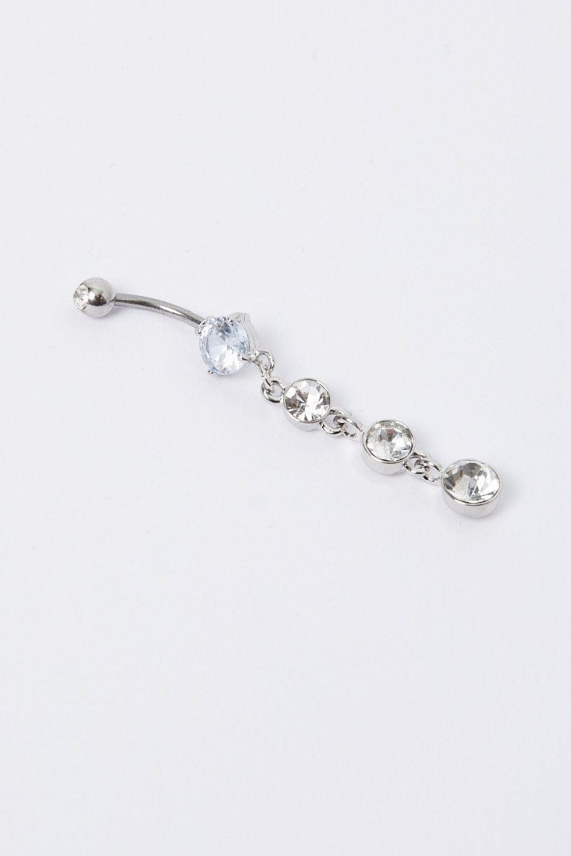 Silver Rhinestones Belly Ring for Ally Fashion