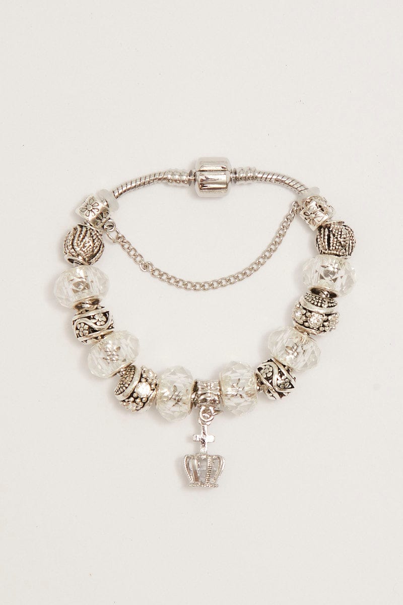 Silver Crown Charm Bracelet for Ally Fashion