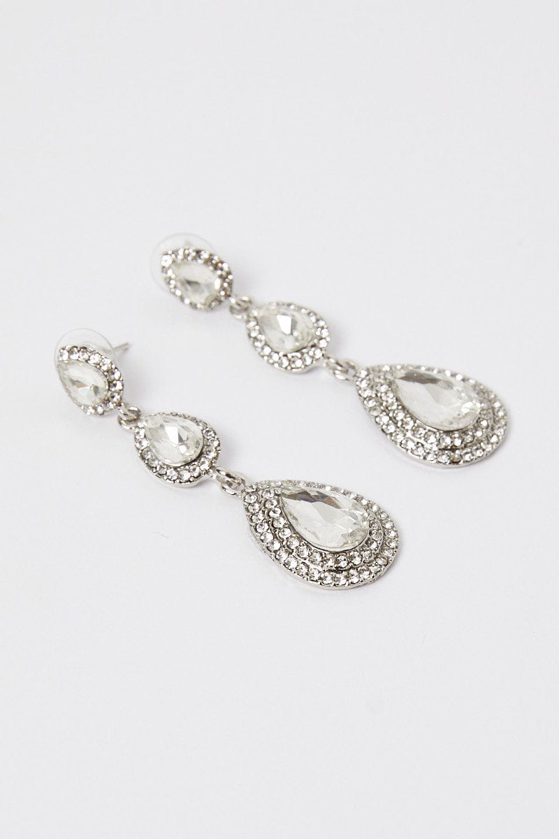 Silver Jewel Drop Earrings for Ally Fashion