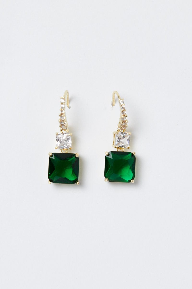 Green Jewel Earrings for Ally Fashion