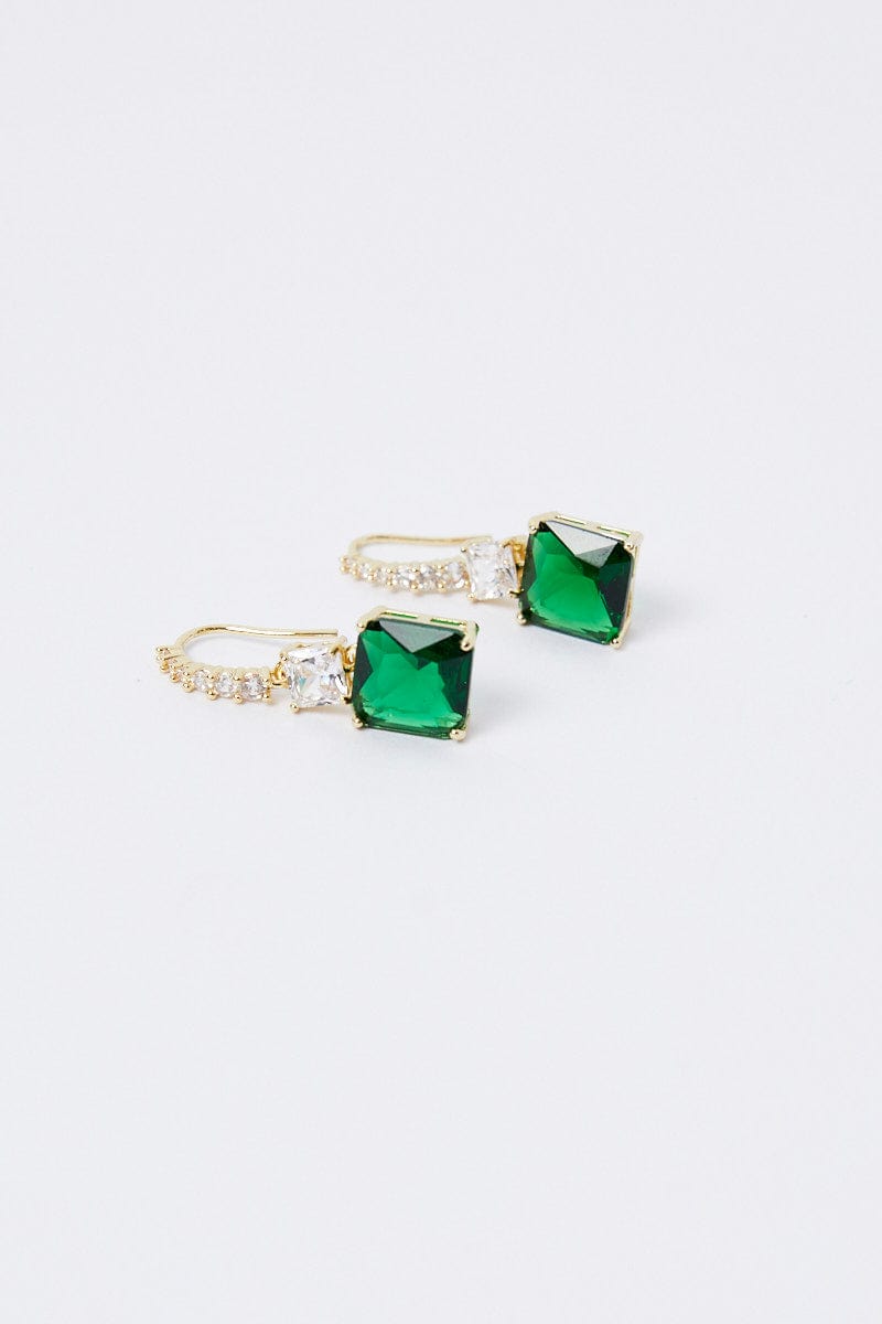 Green Jewel Earrings for Ally Fashion