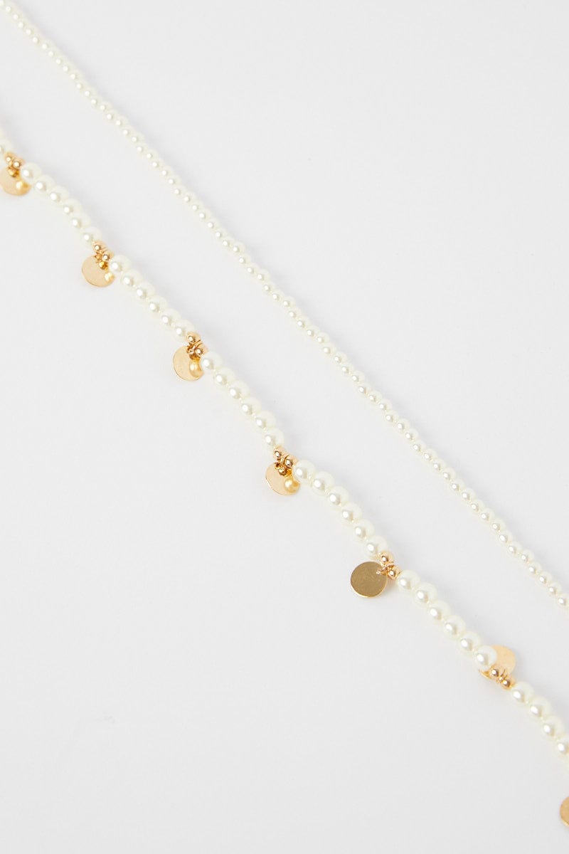 Gold Faux Pearl Layered Necklace for Ally Fashion