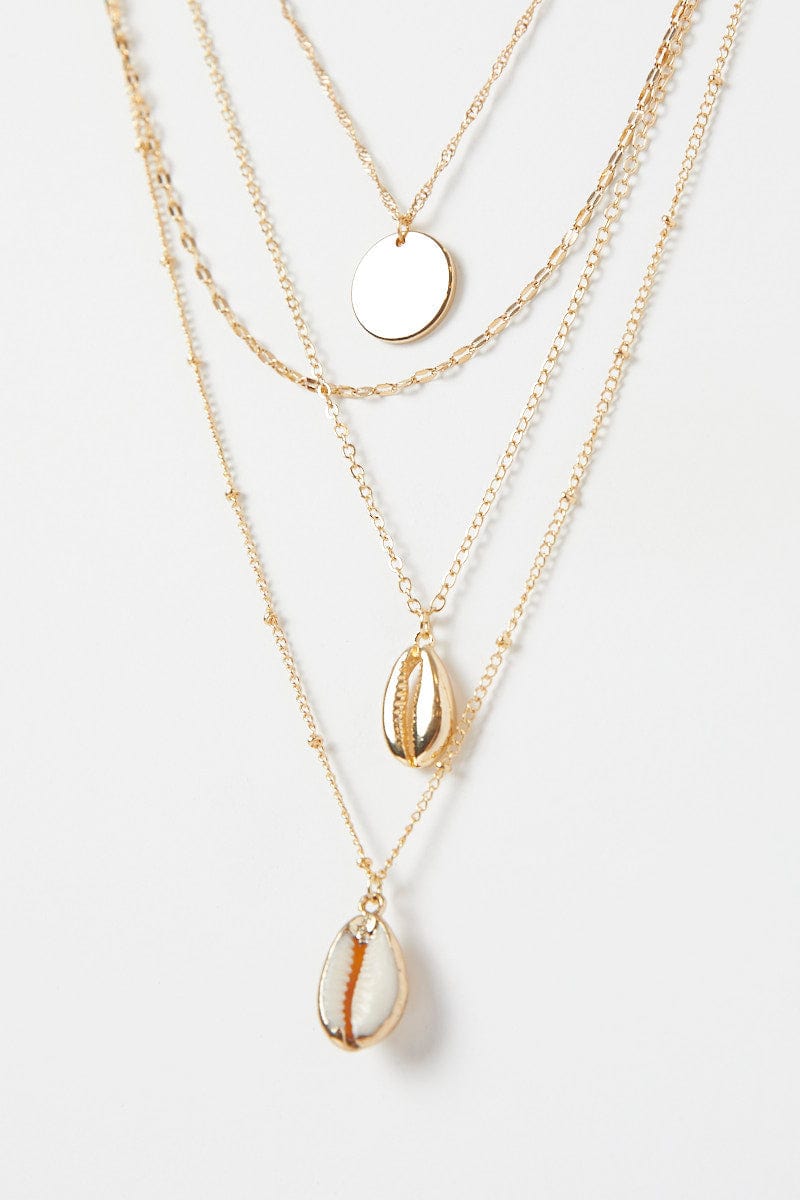 Gold Shell Pendent Layered Necklace for Ally Fashion