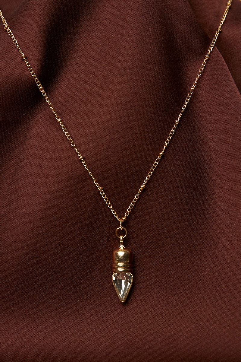 Gold Tapered Pendent Necklace for Ally Fashion