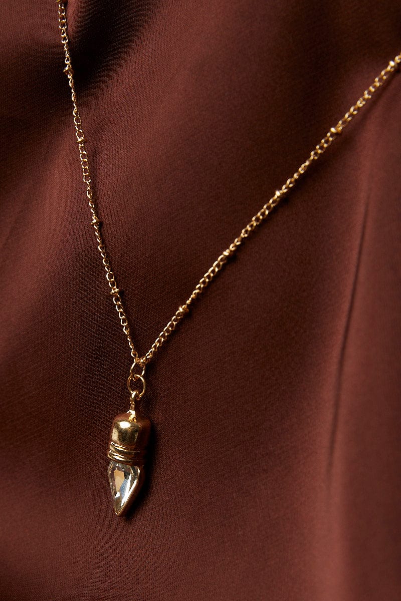 Gold Tapered Pendent Necklace for Ally Fashion